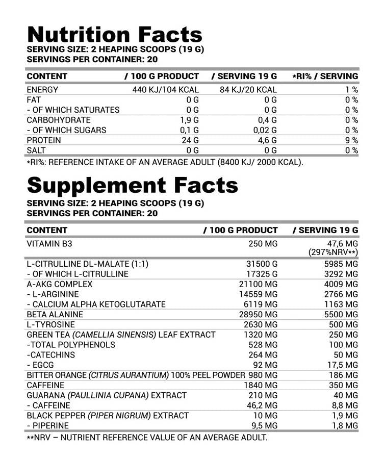 LA Revolt Pre-antrenament | Putere suplimentară - 380 de grame