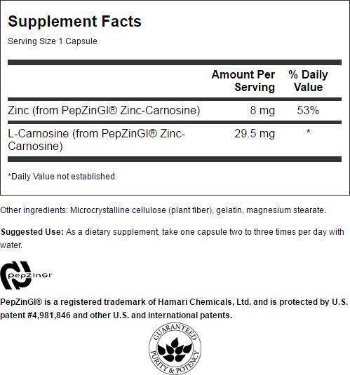 Ultra Zinc Carnosine (PepZin GI) 37,5 mg 60 capsule