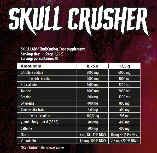 Skull Crusher pre-antrenament - 350 de grame
