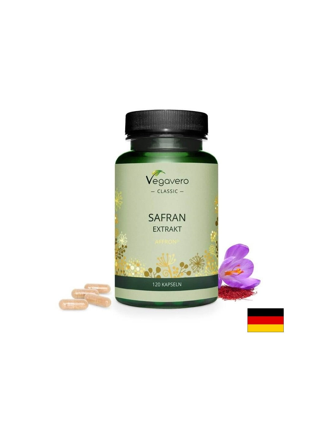 Safran Extrakt/ Extract de șofran, 120 capsule, 100% Vegan Vegavero