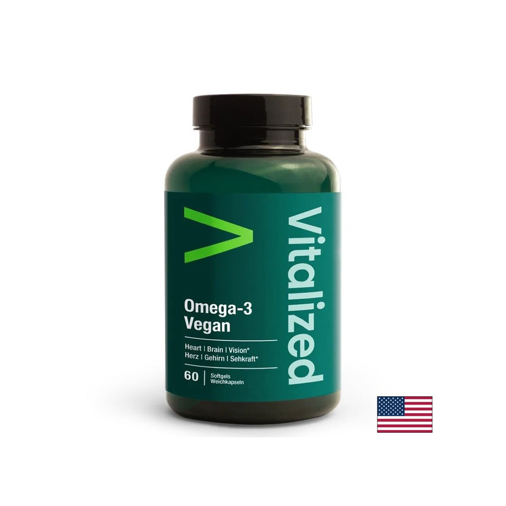 Funcția inimii și a creierului - Omega-3 din alge - Vegan, 60 capsule
