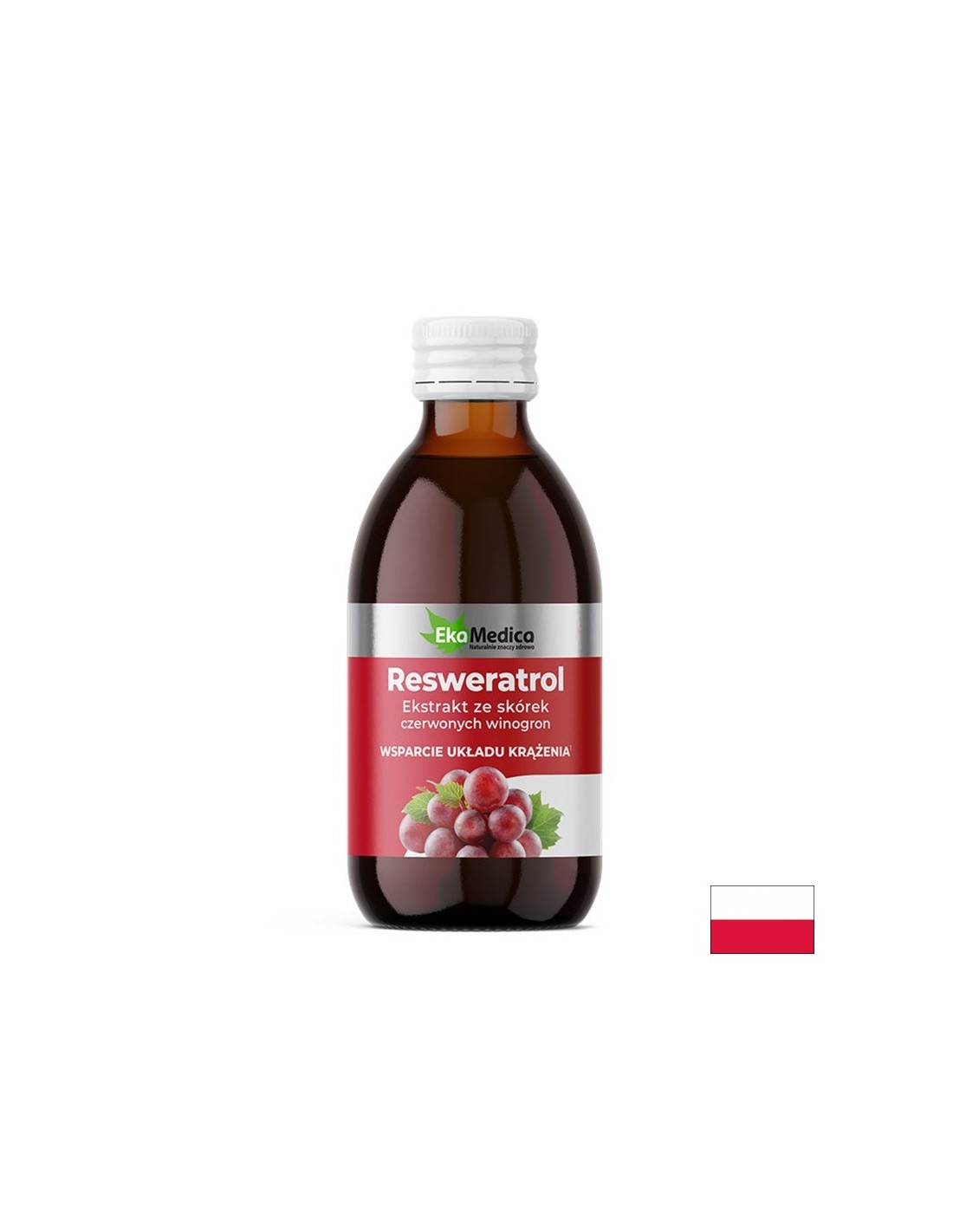 Suc de struguri roșii care furnizează resveratrol - tonic și antioxidant pentru inimă, 250 ml, 25 doze