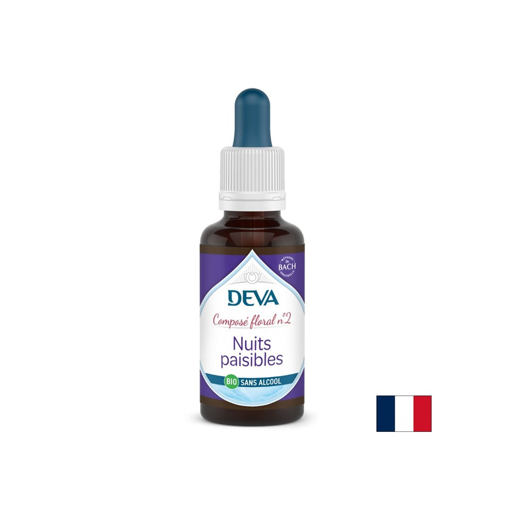 Nopți liniștite, Esențe florale, Picături florale Bach nr. 2 (fără alcool), 30 ml