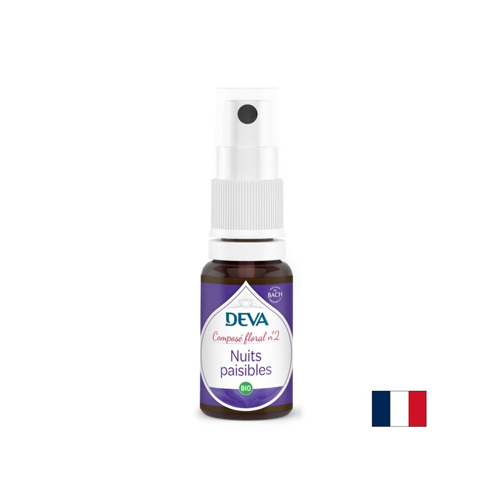Nopți liniștite, esențe florale Bach nr. 2, spray 15 ml