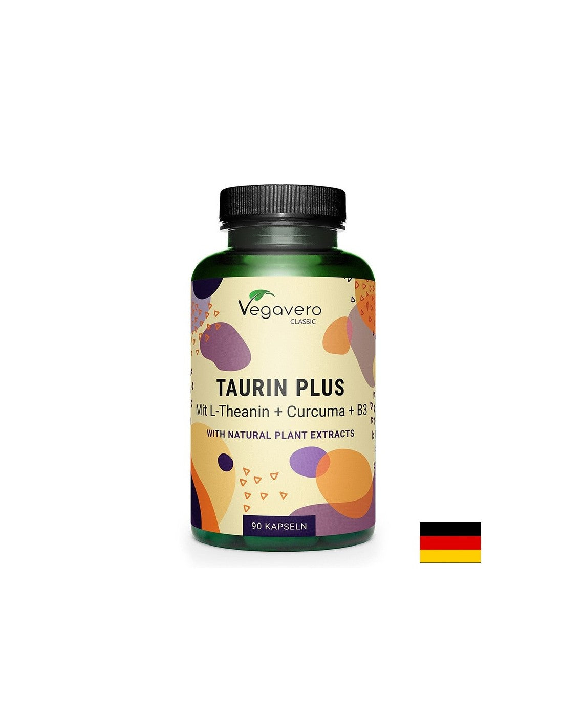 Împotriva stresului și oboselii - Taurină + L-teanină, turmeric și vitamina B3, 90 capsule