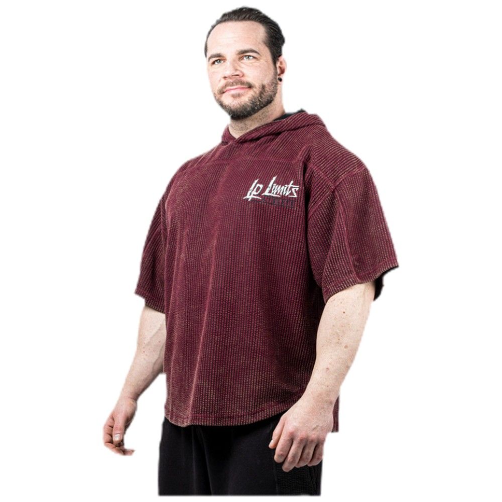 Legal Power Stone Wash Rag Top Hoodie ''Boston'' / Top cu glugă / Roșu - Roșu