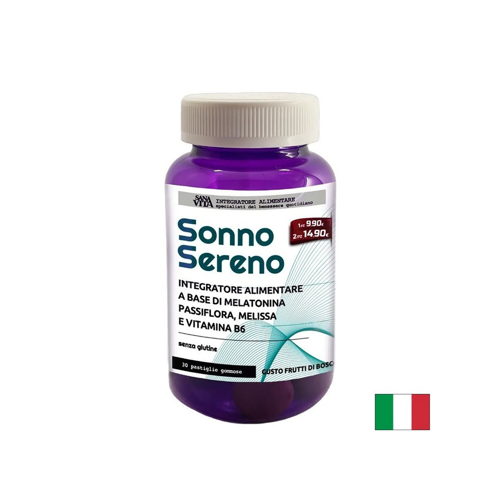 Melatonină + floarea pasiunii, roiniță și vitamina B6 - Pentru stres, insomnie, anxietate, 30 de comprimate gelatinoase