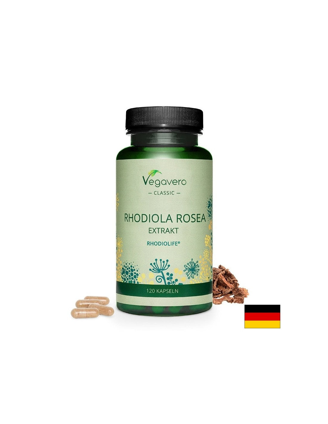 Stres și bună dispoziție - Rădăcină de aur (Rhodiola), 120 capsule Vegavero