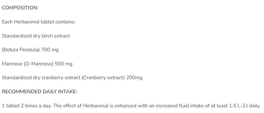 Herbarenol | Natural Diuretic - 30 Таблетки - Feel You