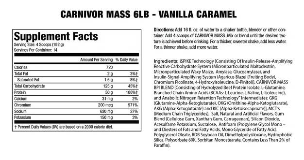 Carnivor Mass / Beef Gainer - 2724 grame