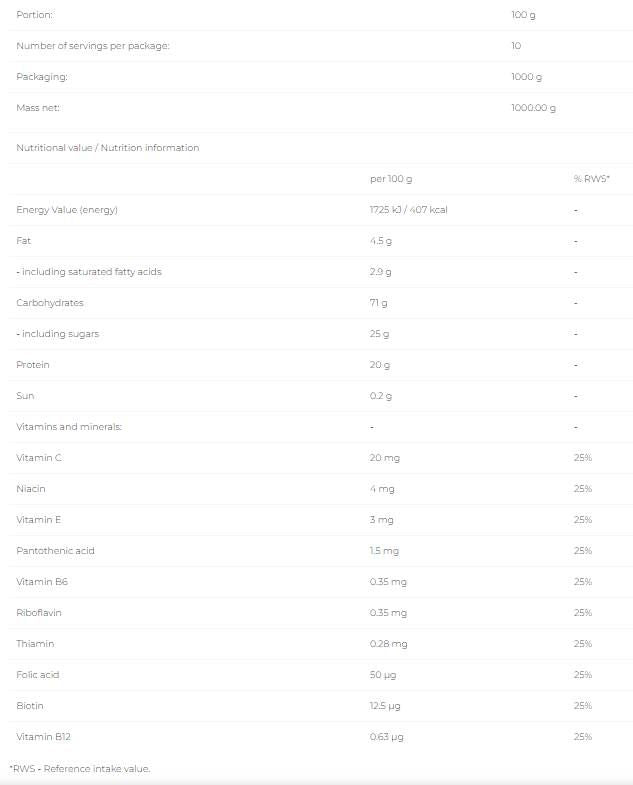 BESTIA Ultra Gainer - 3000 grame