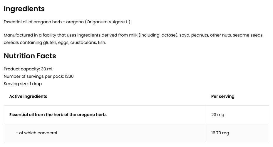 Ulei esențial de oregano - 30 ml