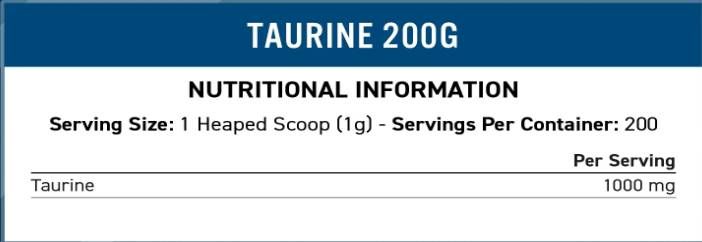 Pudră de taurină 1000 mg - 200 grame