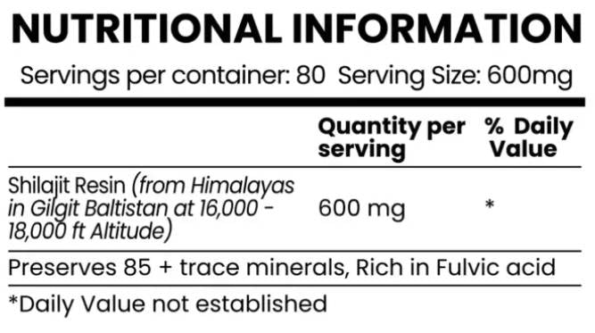 Rășină minerală naturală puternică Shilajit - 50 de grame