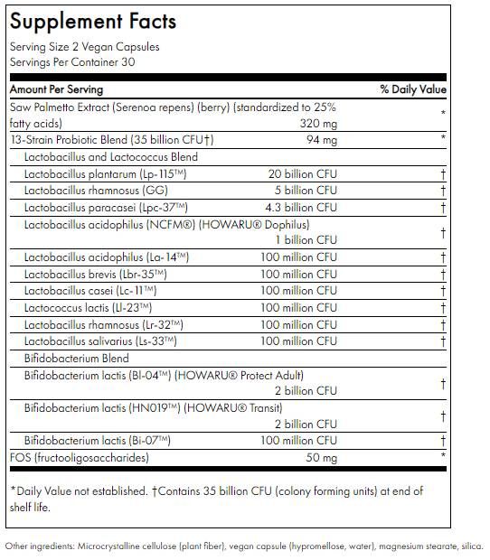 Men's Daily Probiotic + Prebiotic FOS - 60 capsule