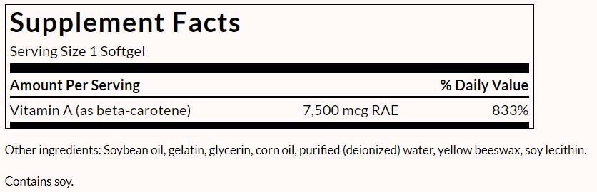 Beta-Caroten 25.000 UI - 300 capsule de gel