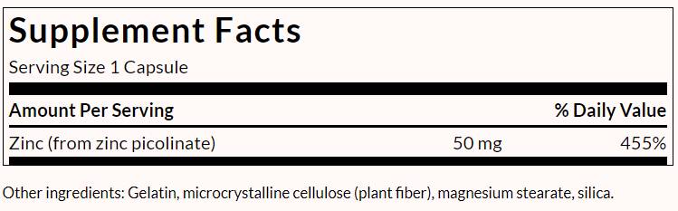 Picolinat de zinc extra puternic 50 mg - 60 capsule