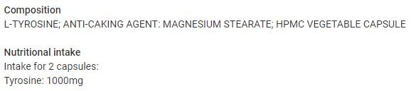 L-tirozină 1000 mg - 60 capsule