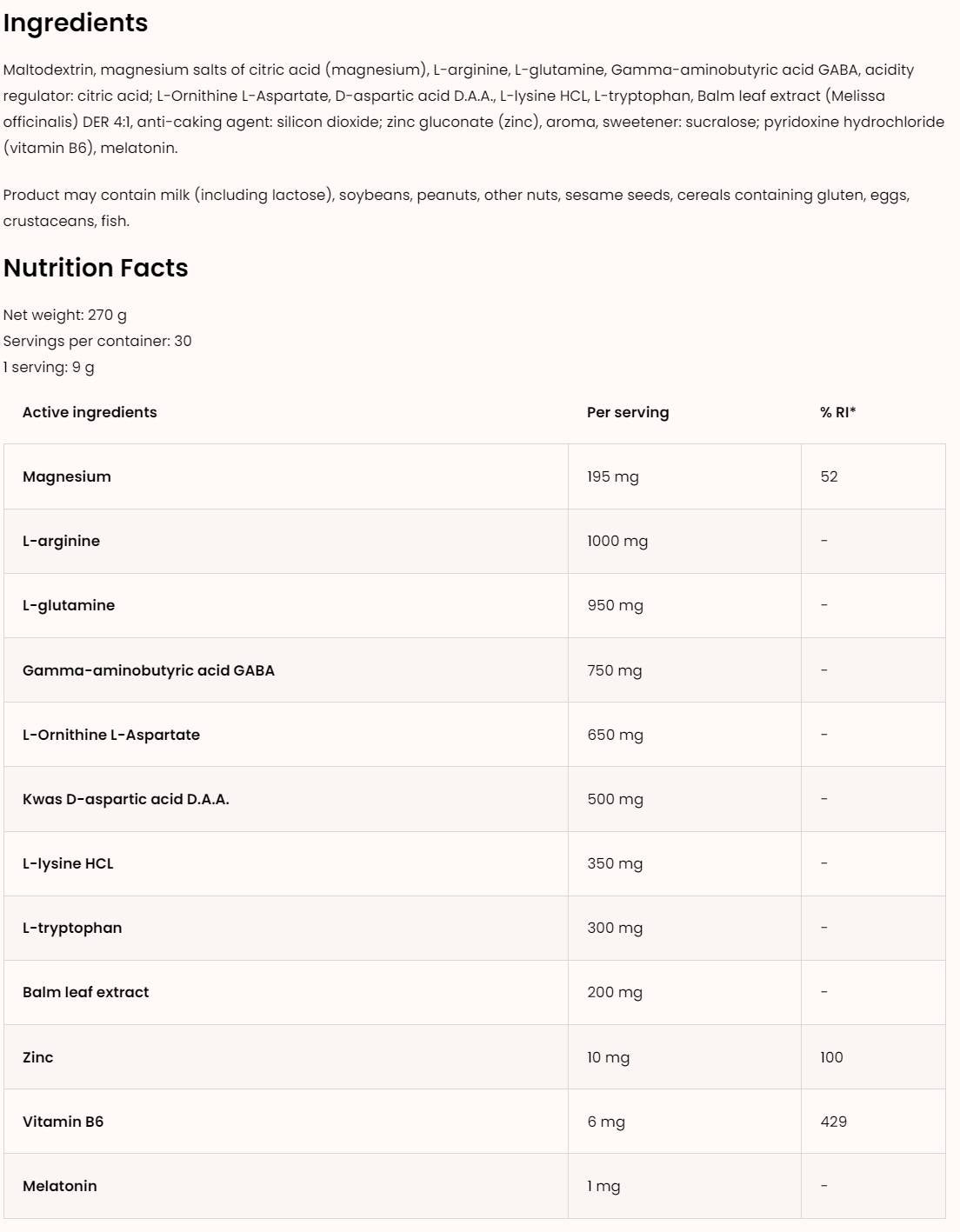 Păstrați somnul | Formula completă pentru somn 270 de grame