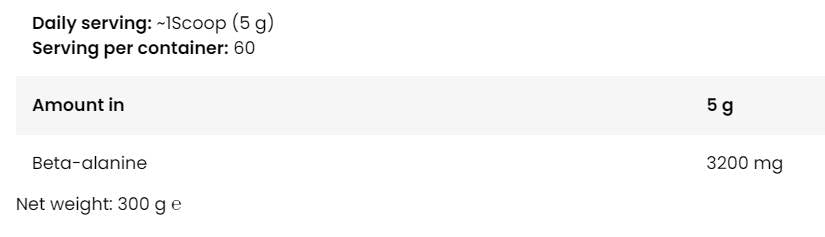 LevroLegendary Beta-Alanine Pudră - 300 de grame