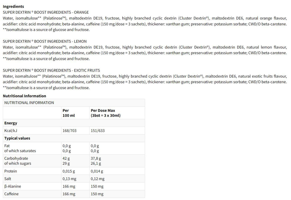 SUPER DEXTRIN BOOST - 20 x 30 ml