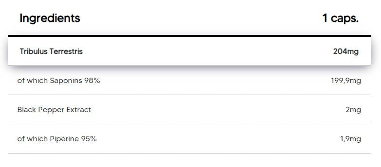 Tribulus Terrestris 204 mg | cu 98% Saponine - 120 capsule