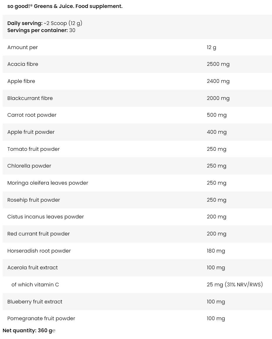 Verzi și suc | Atât de bine! Seria - 360 de grame