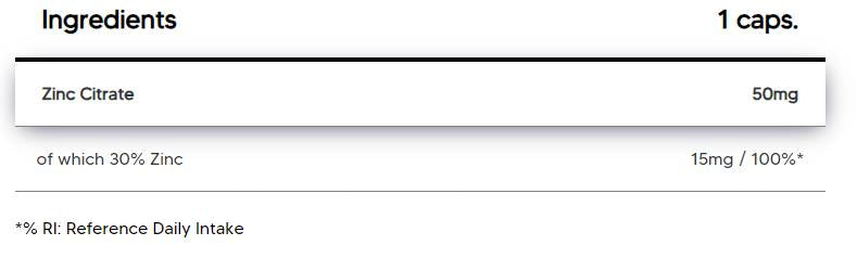 Citrat de zinc 50 mg 100 capsule