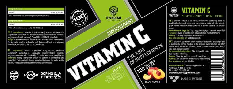 Vitamina C 500 mg - 100 tablete masticabile