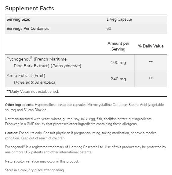 Pycnogenol 100 mg - 60 capsule