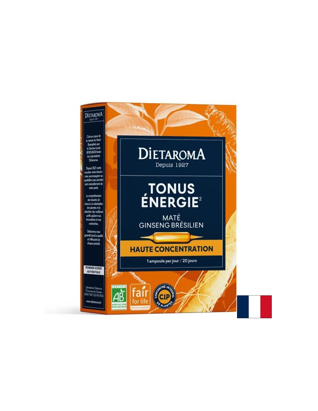 Tonus și energie (cu yerba mate, ginseng brazilian), 20 de fiole de băut