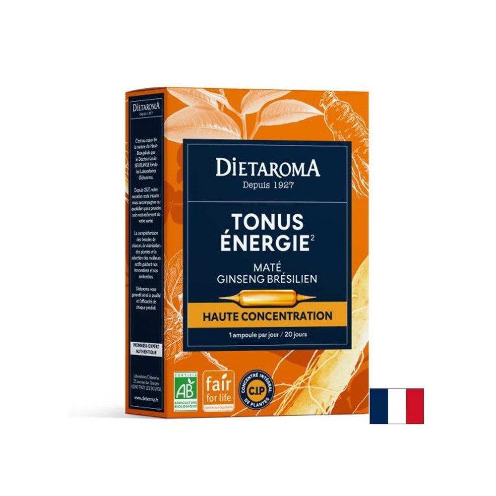 Tonus și energie (cu yerba mate, ginseng brazilian), 20 de fiole de băut