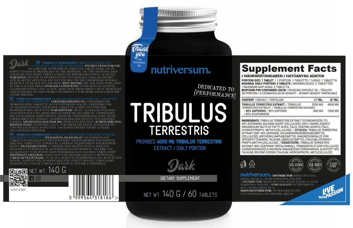 Tribulus Terrestris 2000 mg - 60 comprimate