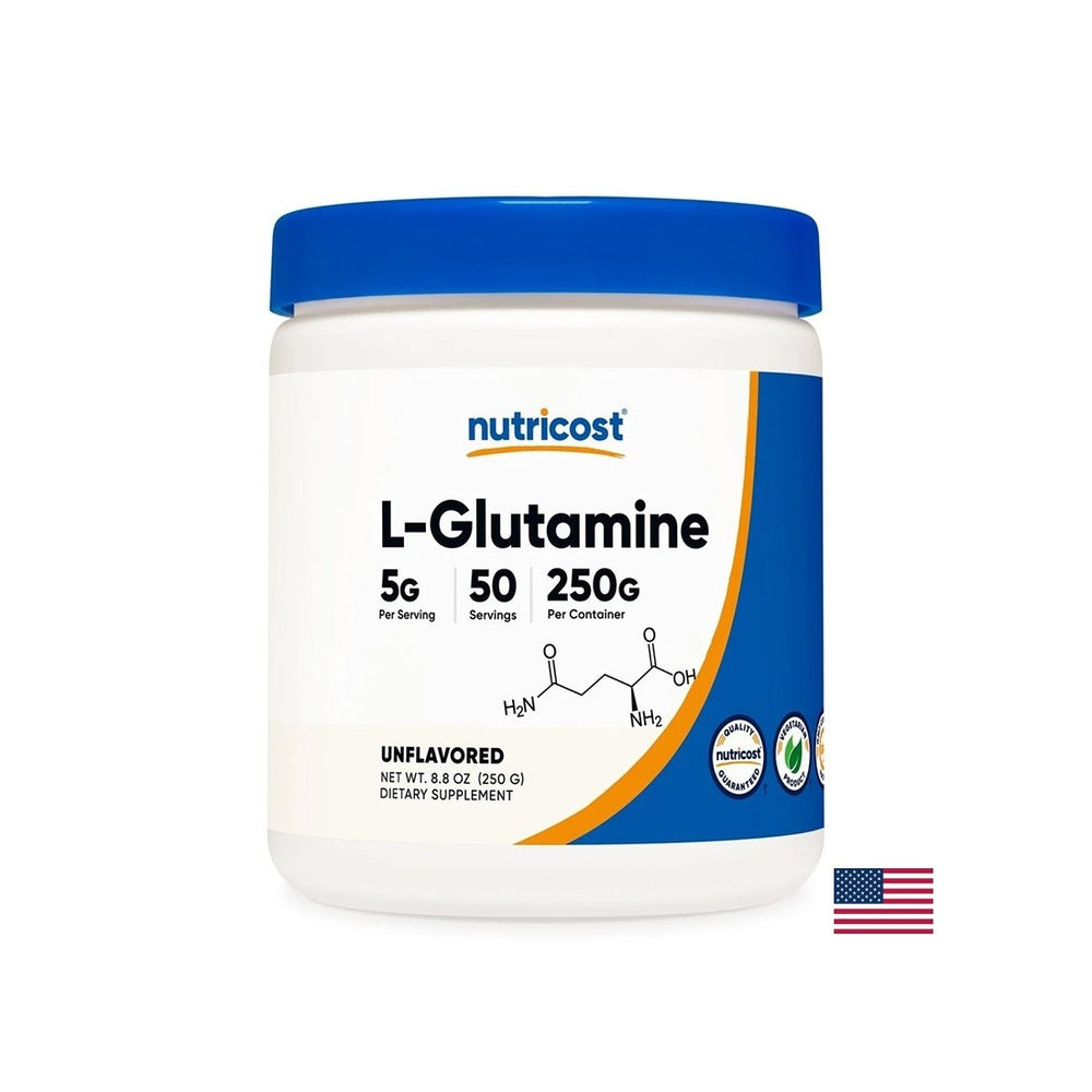 Pentru a susține funcția musculară și intestinală - L-Glutamină, 5 g x 250 g pulbere