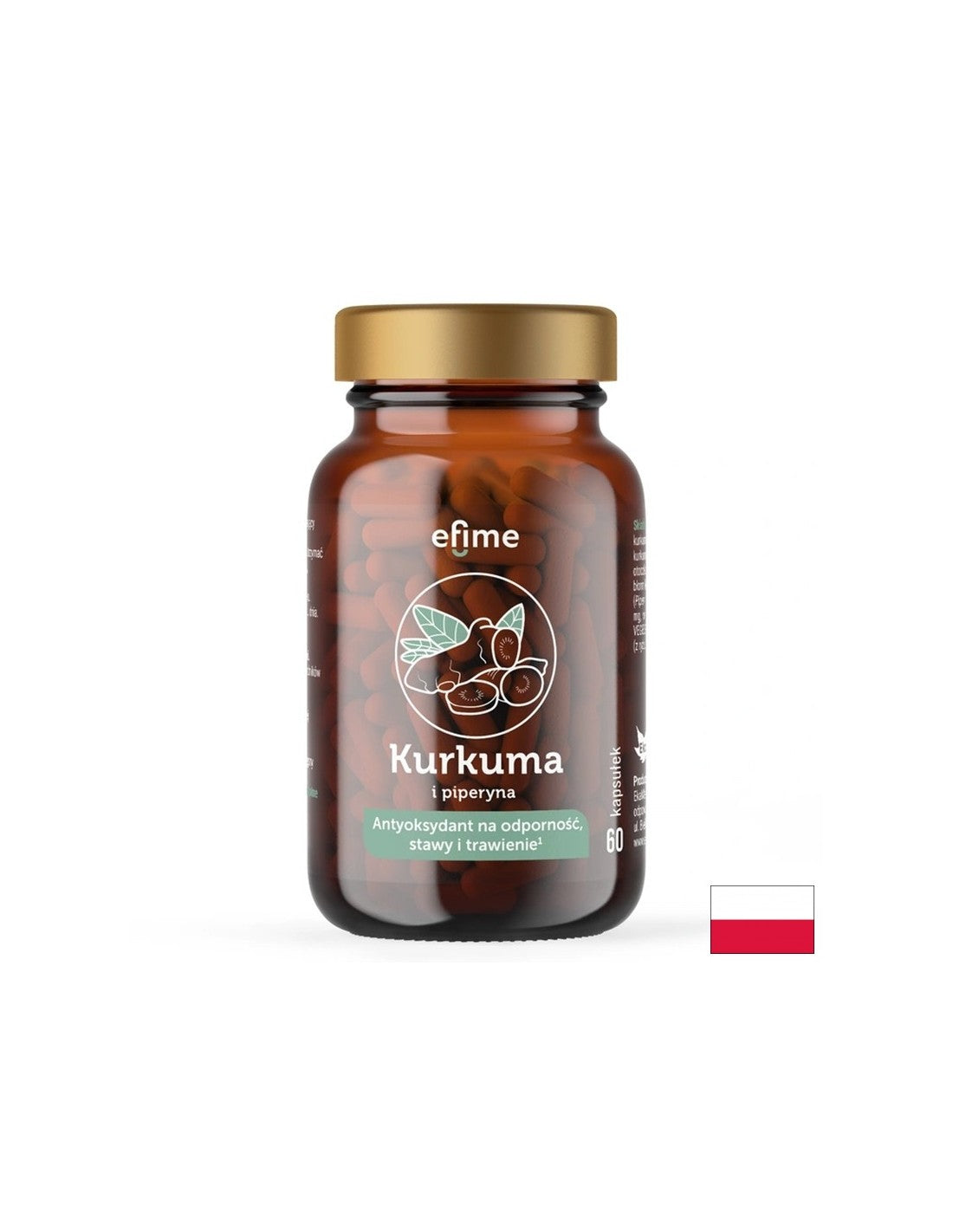 Pentru a susține articulațiile și o bună digestie - Turmeric + Piper Negru Efime, 60 capsule