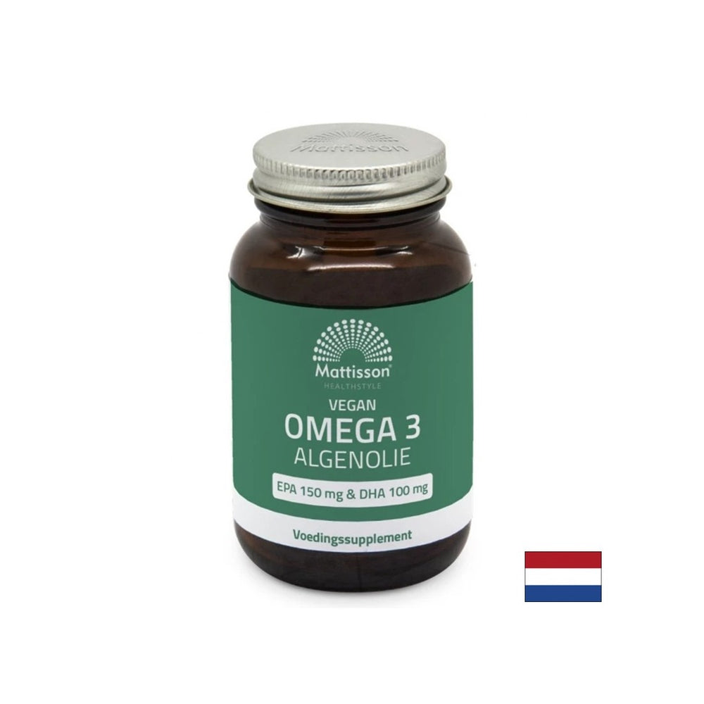 Omega-3 vegan din alge - Suport pentru funcția inimii și a creierului, EPA 150 mg, DHA 100 mg, 60 capsule