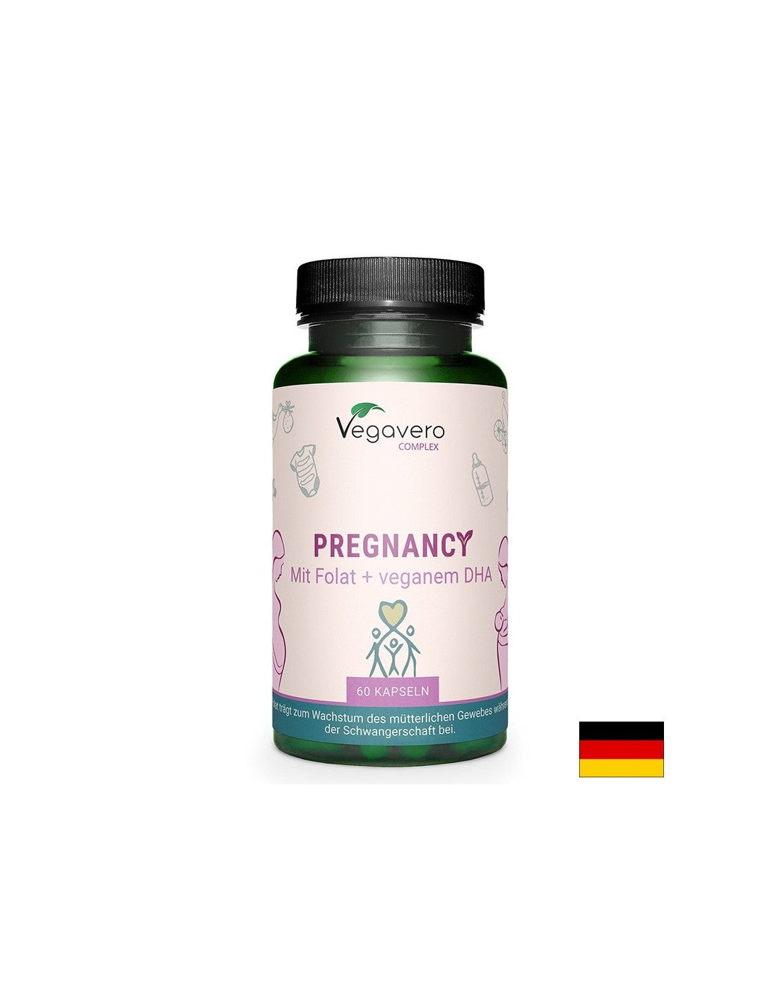 Vitamine și minerale vegane pentru femeile însărcinate și care alăptează cu EPA/DHA vegetal și ghimbir, 60 capsule