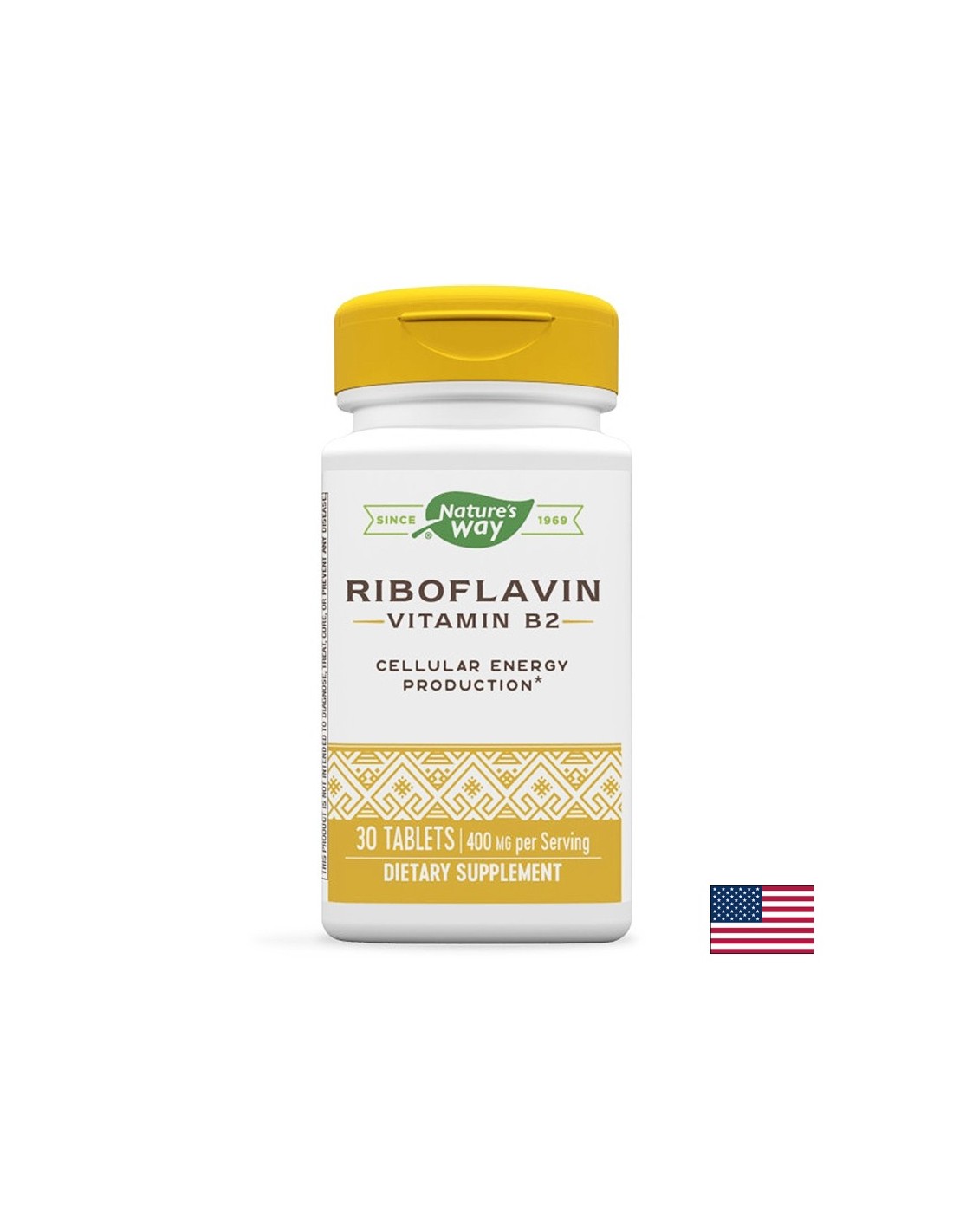 Vitamina B2 (riboflavină) - Energie celulară, tonus și vedere, 400 mg, 30 comprimate