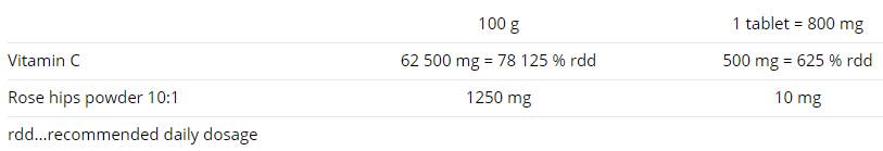 Vitamina C cu macese - 100 tablete