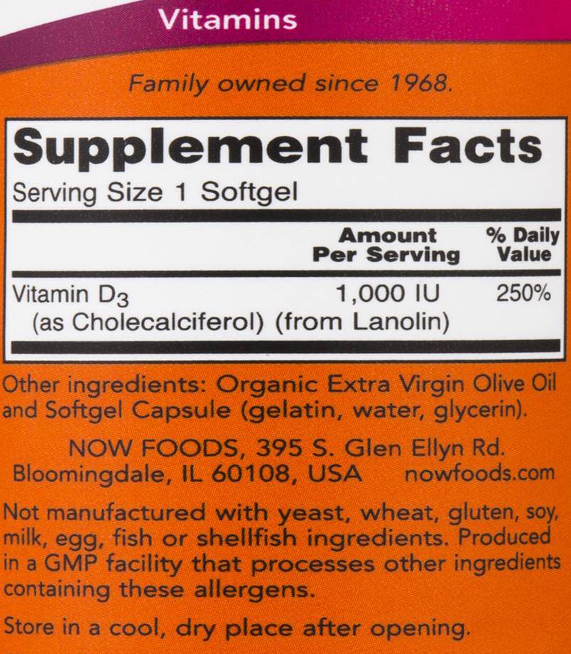 Vitamina D-3 1000 UI - 180 capsule de gel