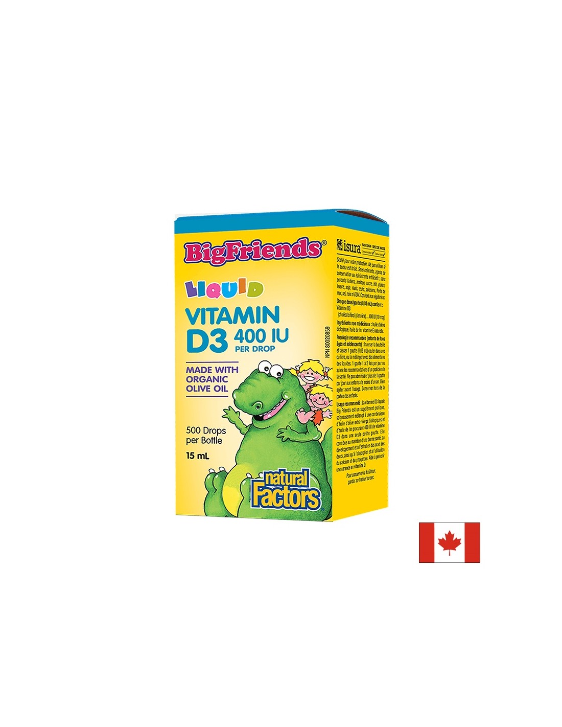 Vitamina D3 lichidă BigFriends pentru copii 400 UI - 15 ml