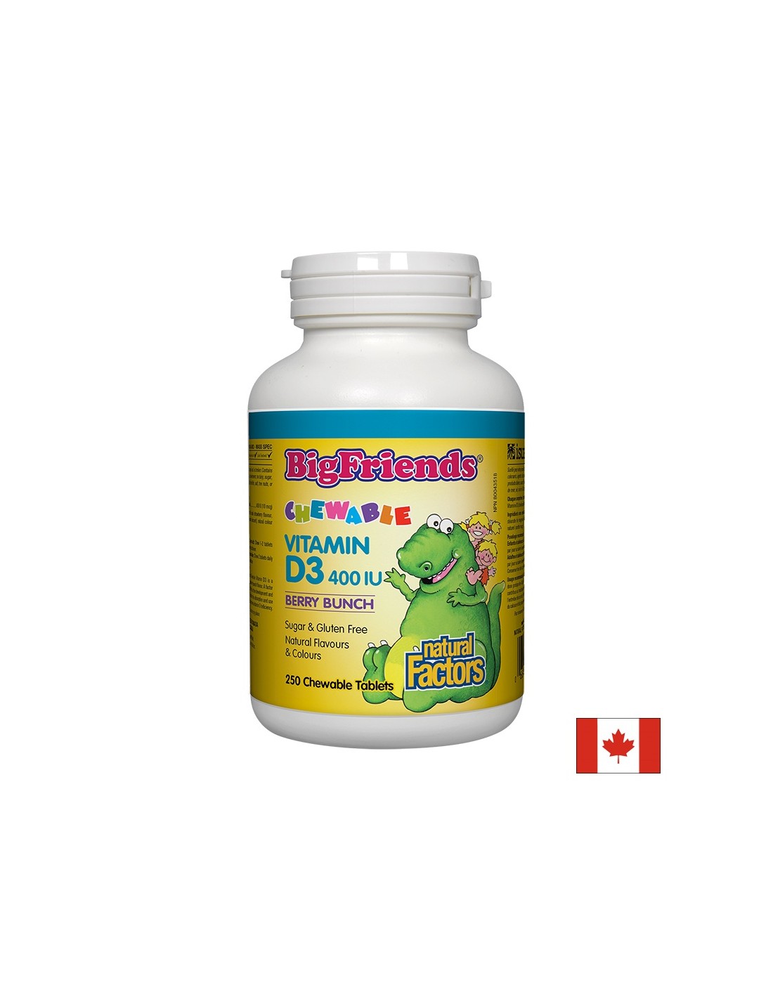 BigFriends Vitamina D3 pentru copii 400 UI - 250 tablete masticabile