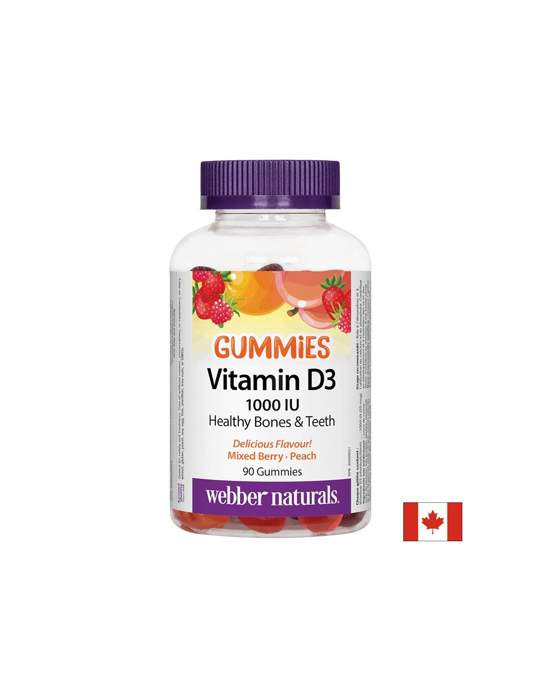 Gumii cu vitamina D3 / Vitamina D3, 1000 UI, 90 tablete de jeleu