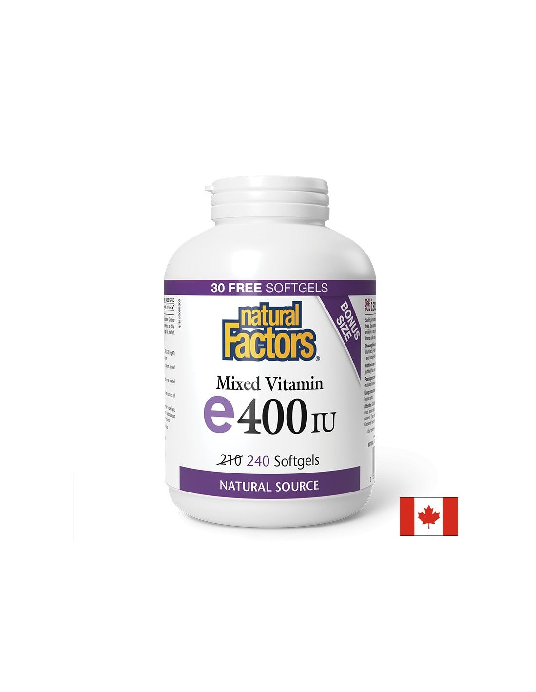 Vitamina E 400 UI · Sursa naturala 268 mg - 240 capsule de gel