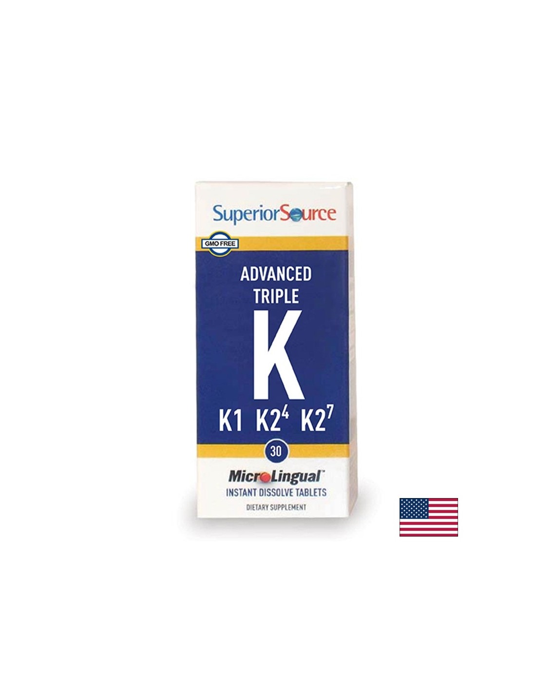 Vitamina K (K1, K2 MK-4, MK-7) - Advanced Triple K, 30 comprimate sublinguale Superior Source