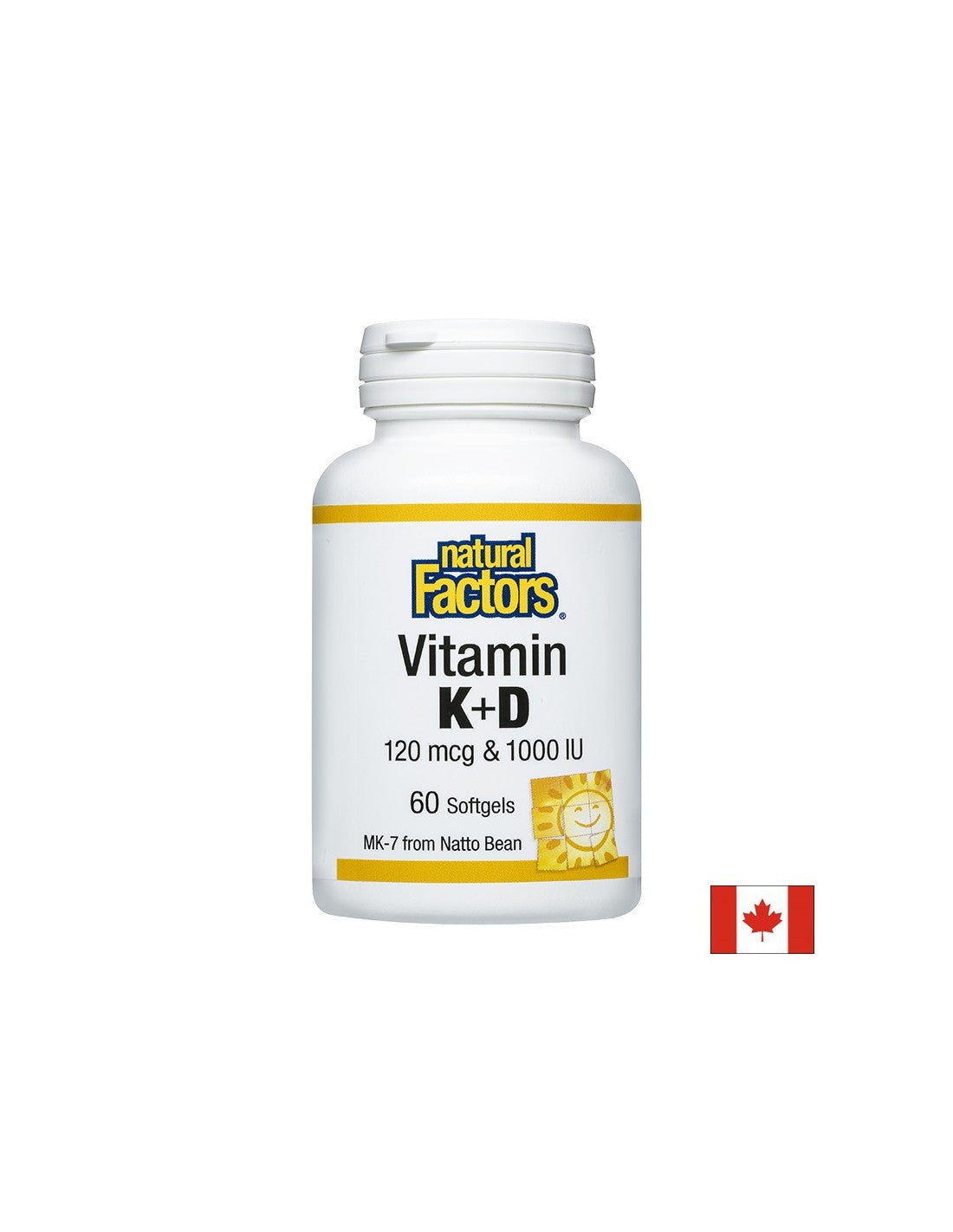 Vitamina K2 120 mcg și D3 1000 UI, 60 capsule moale Natural Factors