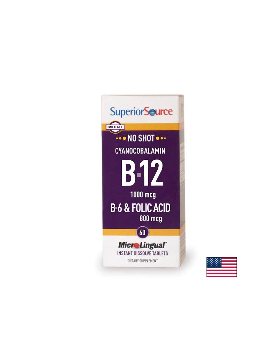Vitamina B12, B6 + Acid folic - echilibru hormonal si metabolic, 60 comprimate sublinguale Sursa Superior