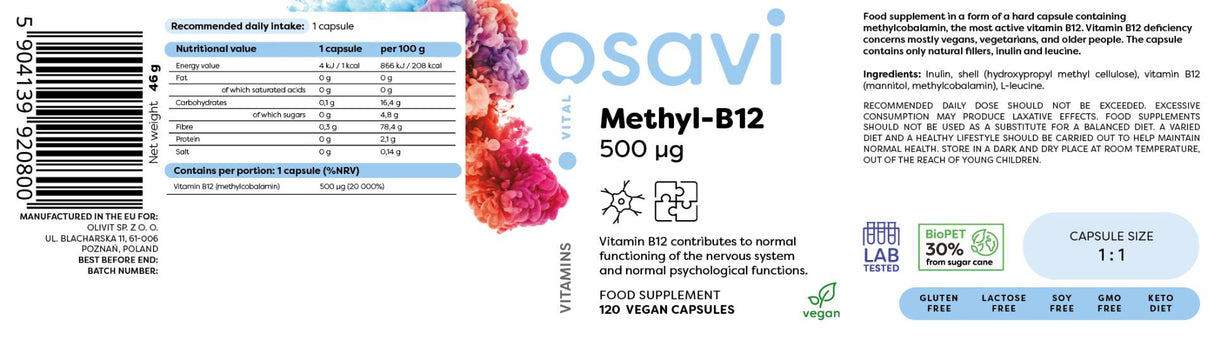 Metil-B12 500 mcg - 120 capsule