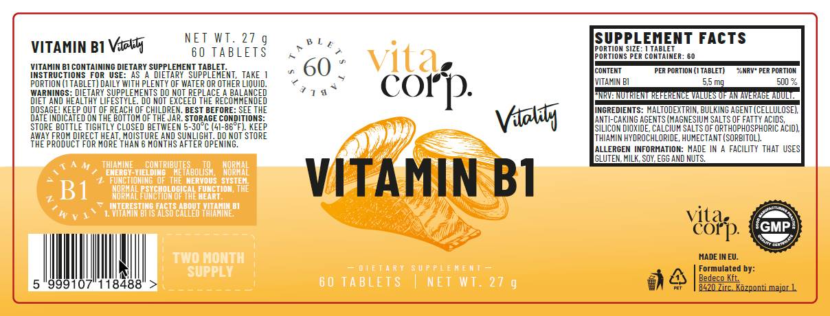 Vitamina B1 5,5 mg - 60 tablete
