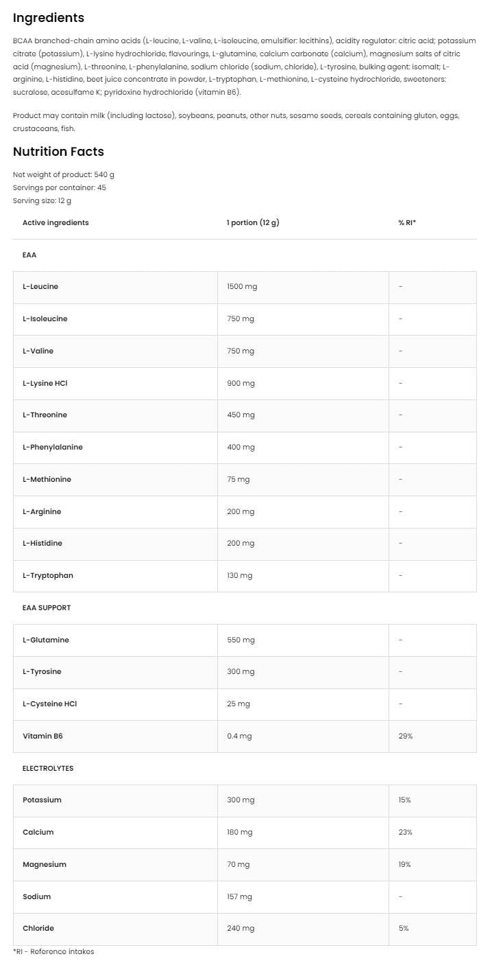 EAvansat | Cu glutamină și electroliți - 540 de grame
